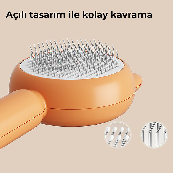 AİWO KÖPEK DESENLİ İNCE UÇLU TARAK KAHVE - Thumbnail