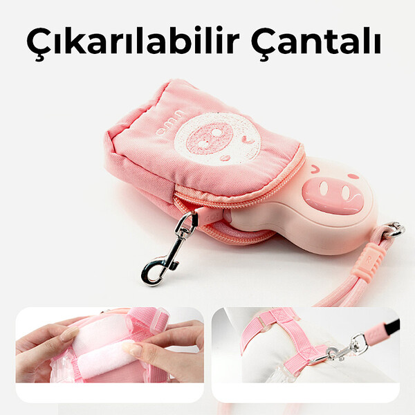 AİWO SEYAHAT ÇANTALI GÖĞÜS TASMASI PEMBE M - Thumbnail