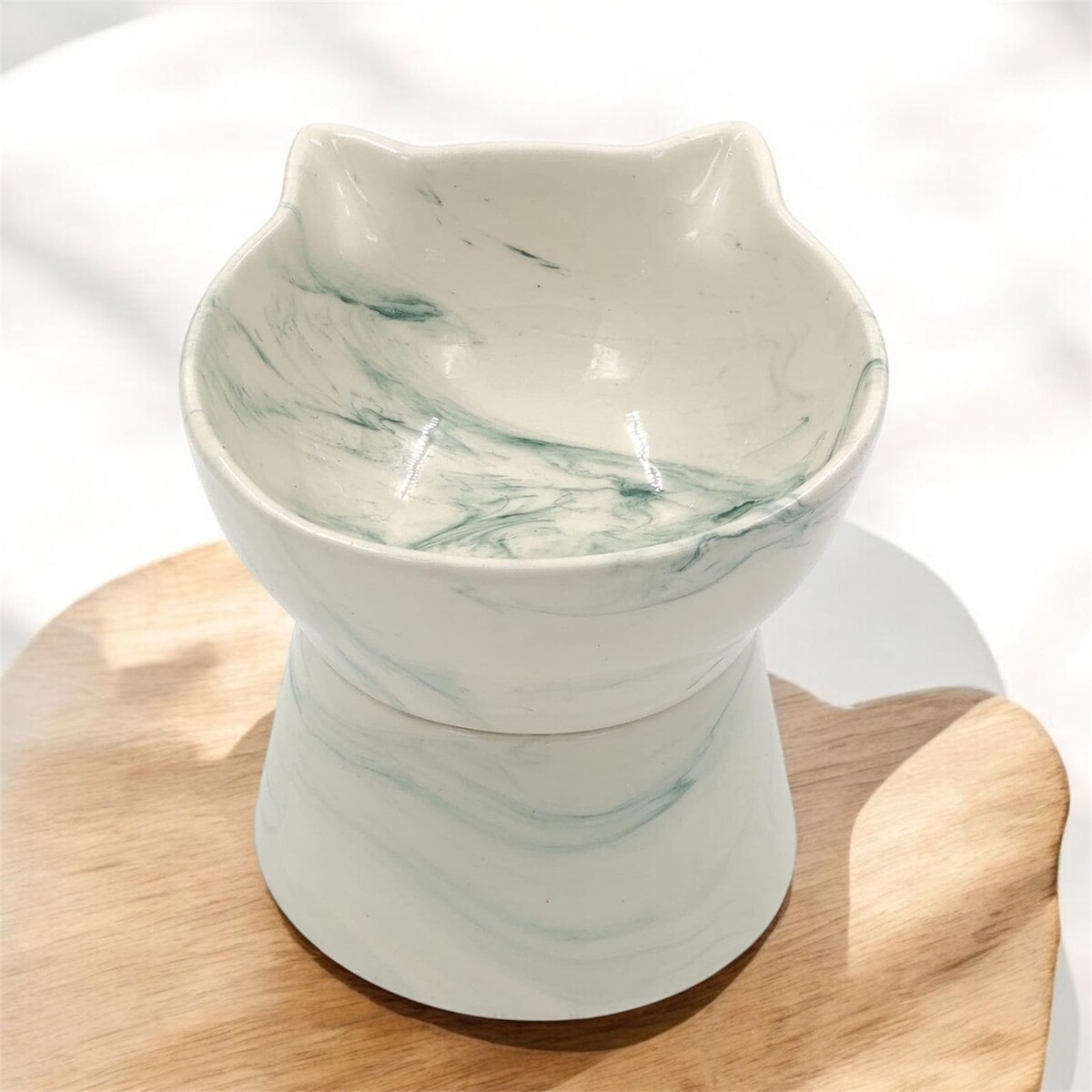  - AYAKLI KEDİ FİGÜR SU KABI YEŞİL DESEN