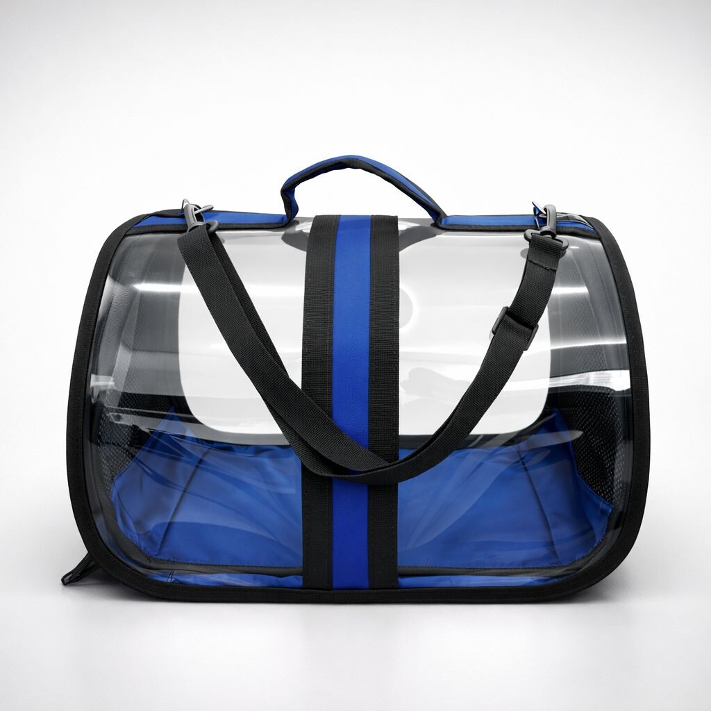 PETPRETTY - BACCO MİLANO ŞEFFAF ÇANTA MAVİ 44x28x28 cm
