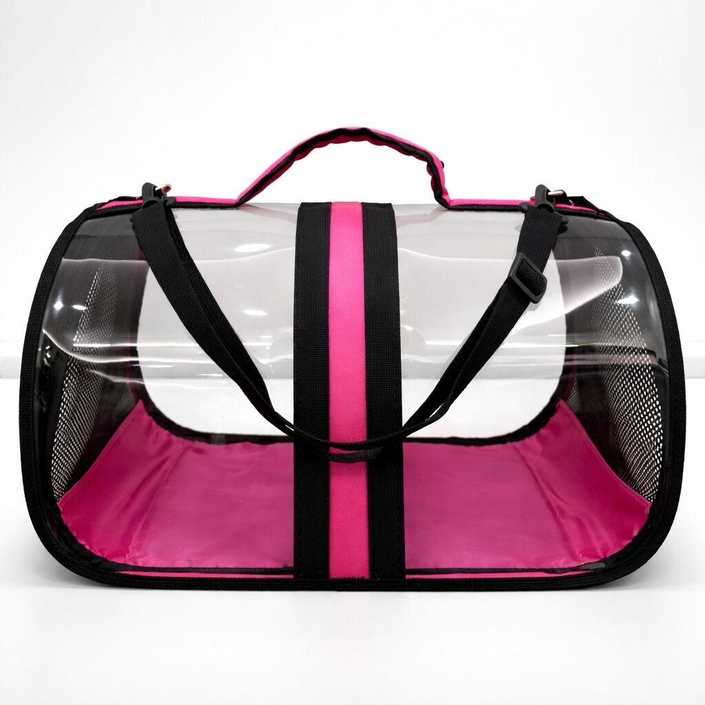 PETPRETTY - BACCO MİLANO ŞEFFAF ÇANTA PEMBE 44x28x28 cm