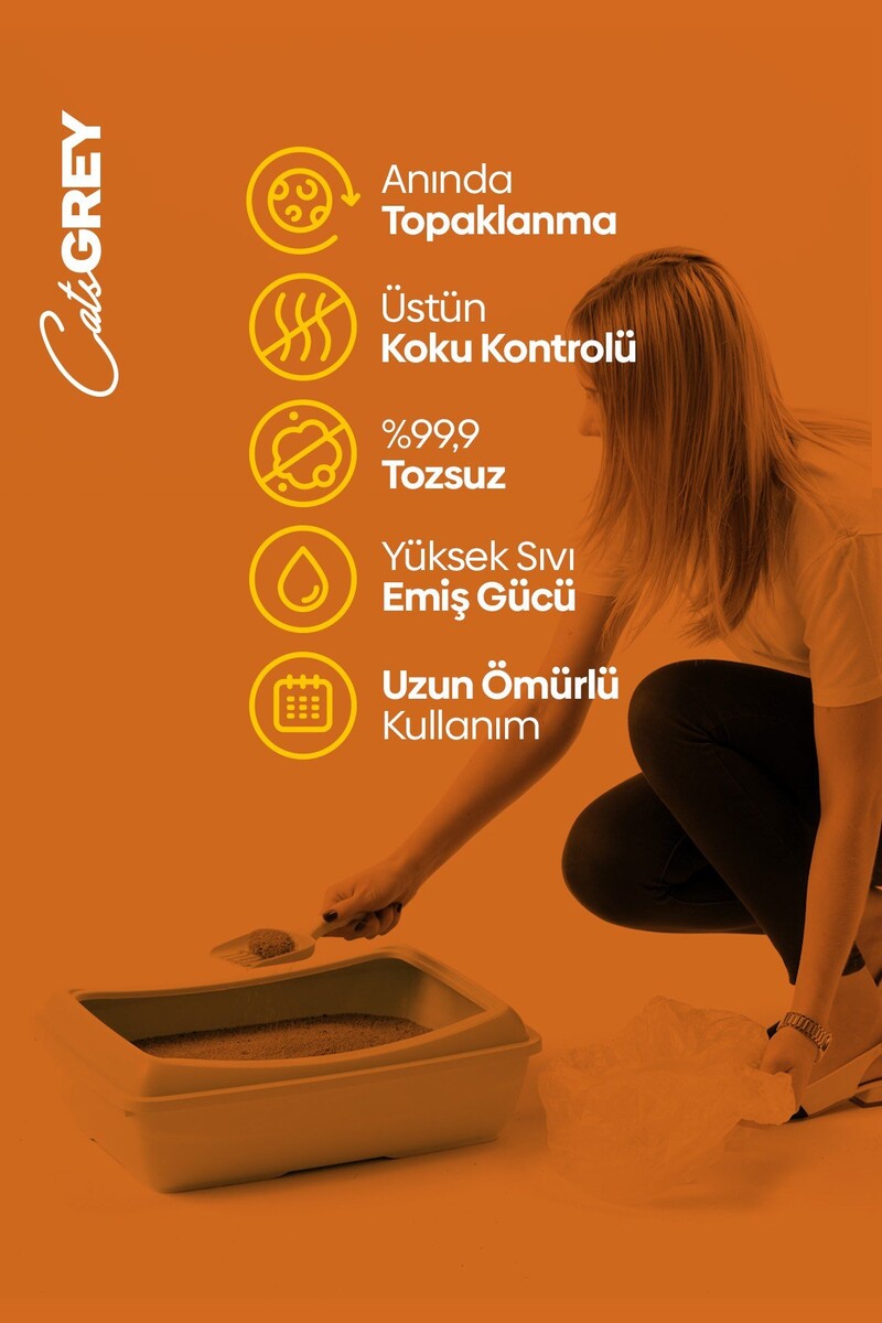 CAT'S GREY VANİLLA&TANGERİNE 16 KG - Thumbnail
