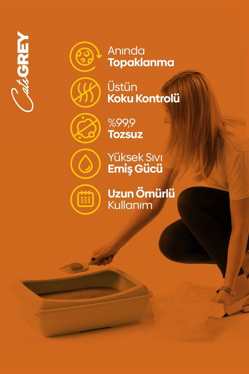 CAT'S GREY VANİLLA&TANGERİNE 16 KG
