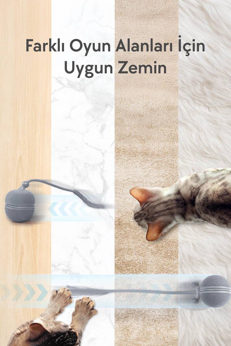 CHEERBLE WİCKED BALL DUO2 İNTERAKTİF ŞARJLI KEDİ OYUN TOPU (2-in-1) GRİ