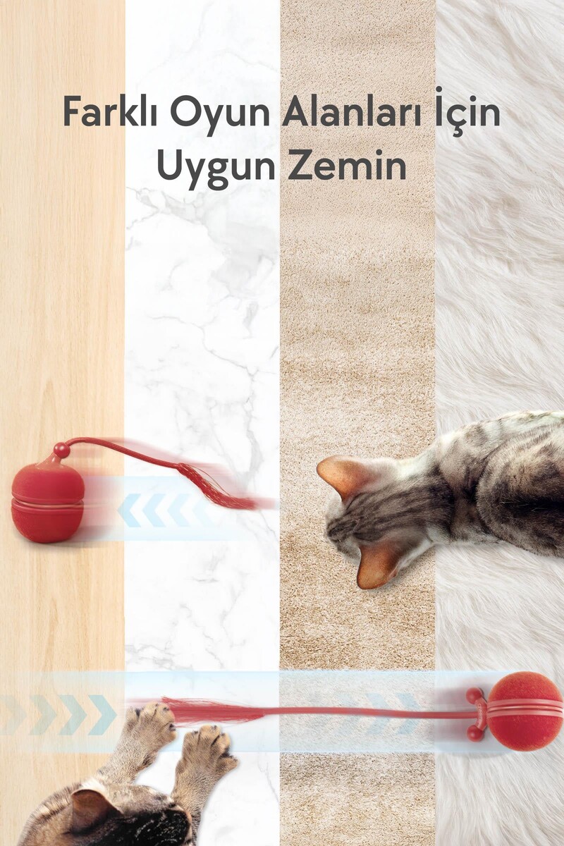 CHEERBLE WİCKED BALL DUO2 İNTERAKTİF ŞARJLI KEDİ OYUN TOPU (2-in-1) KIRMIZI - Thumbnail