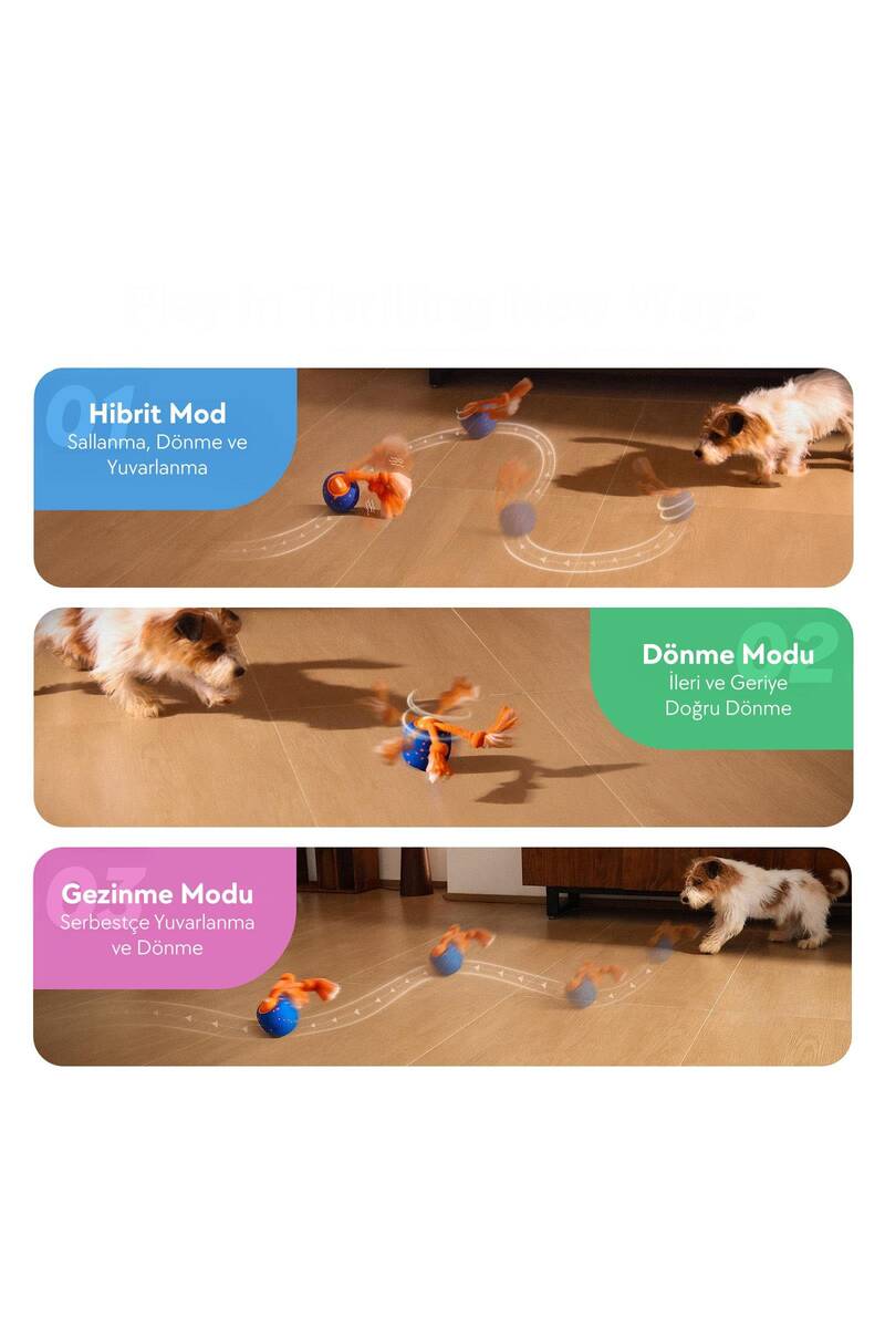 CHEERBLE WİCKED BALL ROLLY ŞARJLI İNTERAKTİF KÖPEK OYUNCAK TOPU MAVİ