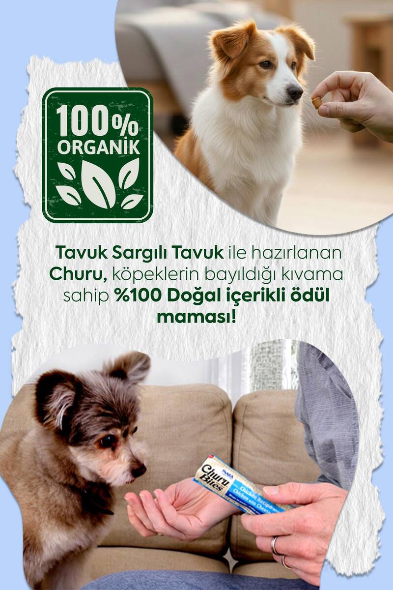 CHURU BİTES KÖPEKLER İÇİN TAVUKLU ÖDÜL MAMASI 8X12GR 6'LI PAKET