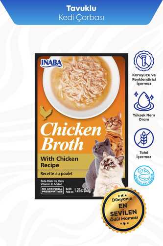 CİAO CHİCKEN BROTH TAVUK SULU VE TAVUKLU KEDİ ÇORBASI 50GR 6'LI
