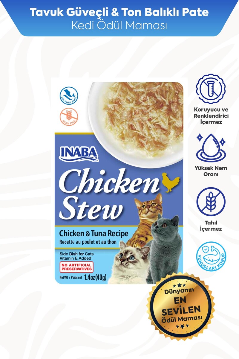  - CİAO CHİCKEN STEW TAVUK GÜVEÇ VE TON BALIKLI PATE 6X40GR 6'LI