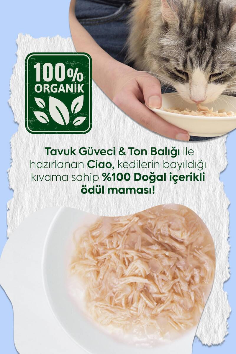 CİAO CHİCKEN STEW TAVUK GÜVEÇ VE TON BALIKLI PATE 6X40GR 6'LI