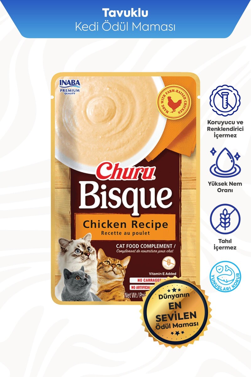 - CİAO CHURU BİSQUE TAVUKLU KEDİ ÖDÜL 12X40GR 12'Lİ PAKET