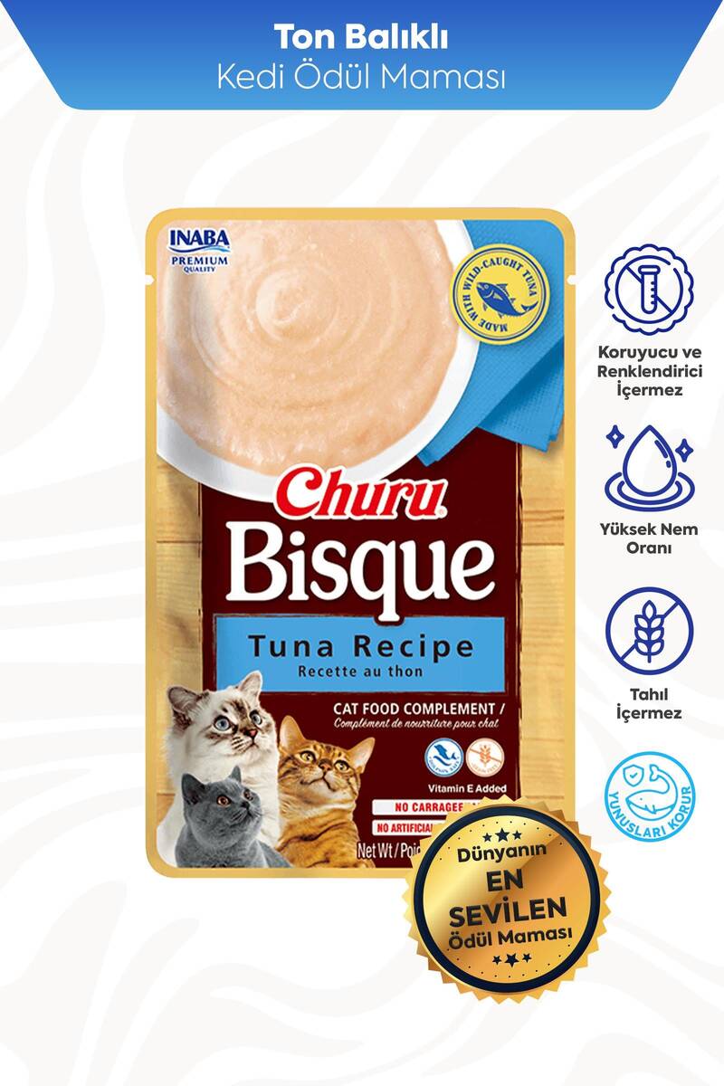 CİAO CHURU BİSQUE TON BALIKLI KEDİ ÖDÜL KREMASI 12X40GR 12'Lİ 