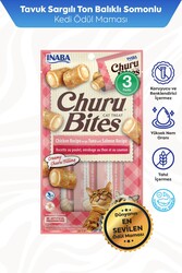  - CİAO CHURU BİTES TAVUK SARGILI,TON BAL.VE SOMONLU KEDİ ÖDÜL 30GR 12'Lİ