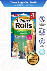  - CİAO CHURU ROLLS STİCKS TAVUK SARGILI VE TON BALIKLI KEDİ ÖDÜL 40GR 12'Lİ