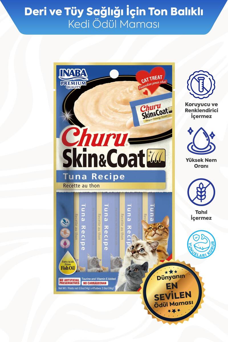 CİAO CHURU SKİN&COAT CİLT VE TÜY SAĞLIĞI TON BALIKLI ÖDÜL 4X14GR 12'Lİ