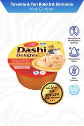 CİAO DASHİ DELİGHTS TAVUK&TON VE SOMON BALIKLI KEDİ ÇORBASI 70GR 6'LI