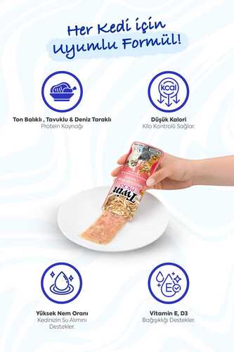CİAO TWİN PACKS DENİZ TARAKLI,TON BAL.VE TAVUKLU KEDİ ÇORBASI 80GR 12'Lİ