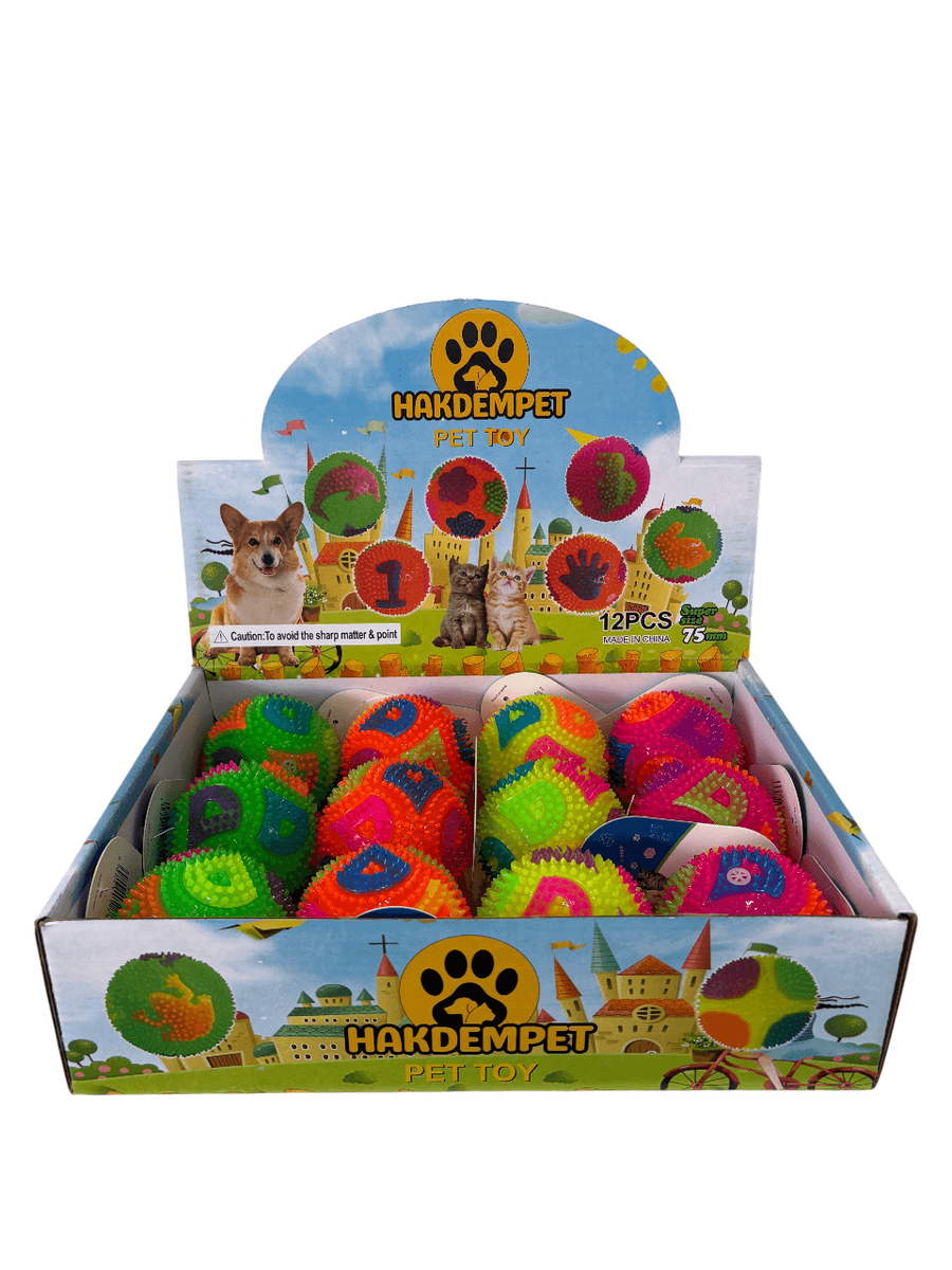  - ÇİÇEK DESENLİ IŞIKLI TOP 7,5 CM 12'Lİ