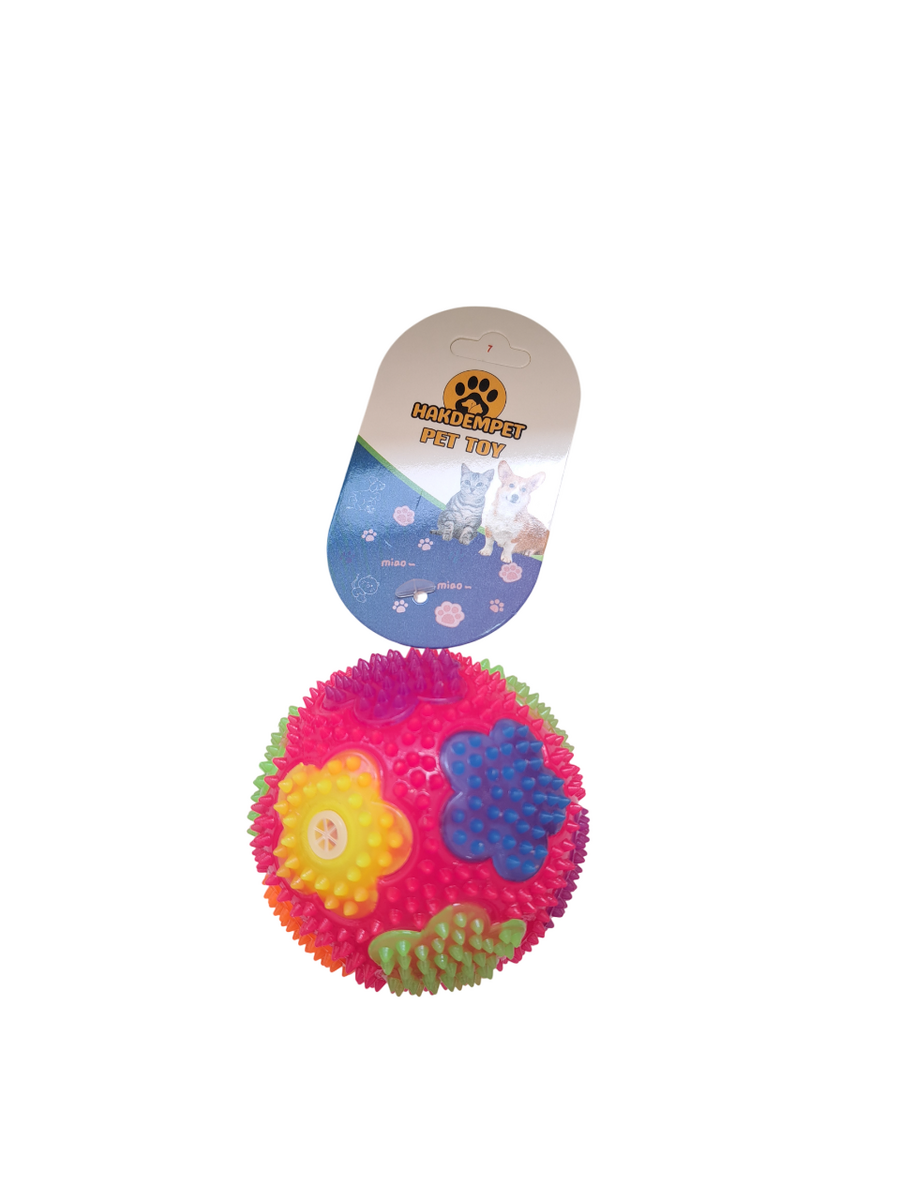  - ÇİÇEK DESENLİ IŞIKLI TOP 7,5 CM 12'Lİ