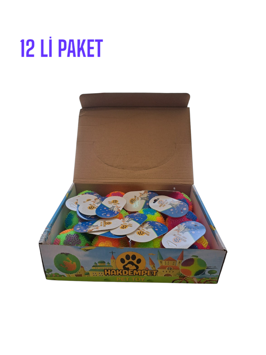 ÇİÇEK DESENLİ IŞIKLI TOP 7,5 CM 12'Lİ