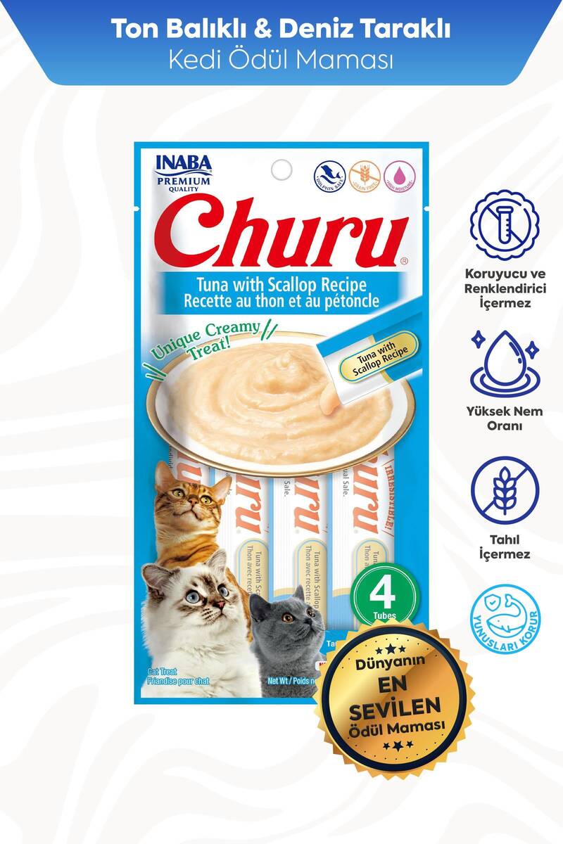 CIAO CHURU CREAM DENİZ TARAK TON KEDİKREMASI 4X 14GR
