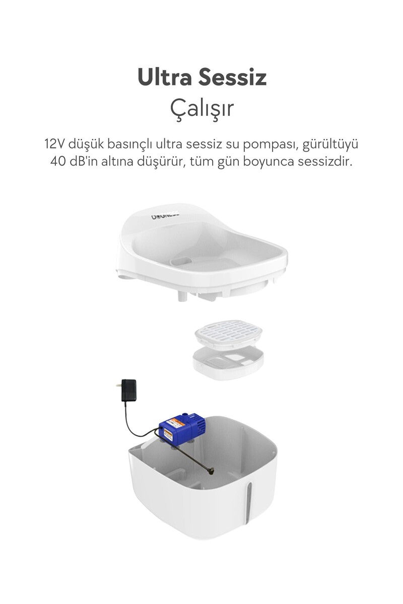DOGNESS D01 AKILLI SU PINARI 2LT-SESSİZ MOTOR,FİLTRELİ - Thumbnail