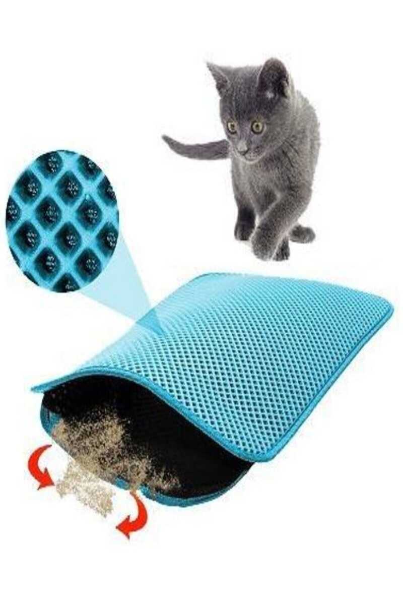 Elekli Kedi Tuvalet Paspası Turkuaz 50x60 Cm