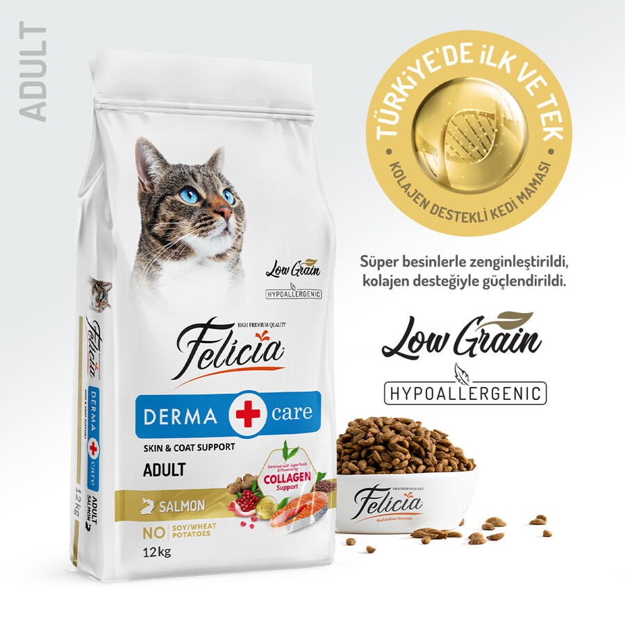FELICIA - FELİCİA 12 KG KOLAJENLİ SOMONLU AZ TAHILLI YETİŞKİN KEDİ MAMASI