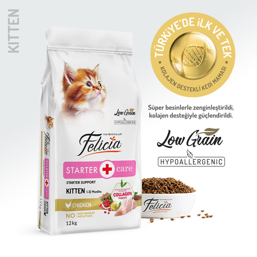 FELICIA - FELİCİA 12 KG KOLAJENLİ TAVUKLU AZ TAHILLI YAVRU KEDİ MAMASI