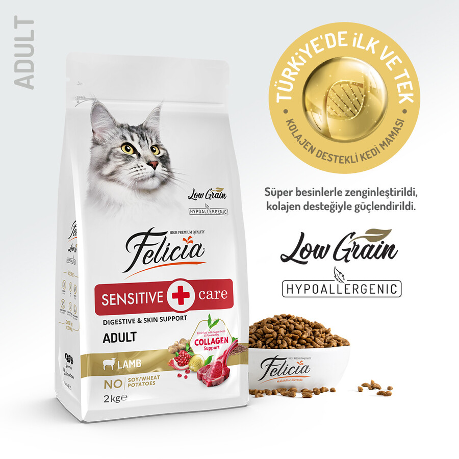 FELICIA - FELİCİA 2 KG KOLAJENLİ KUZULU AZ TAHILLI YETİŞKİN KEDİ MAMASI