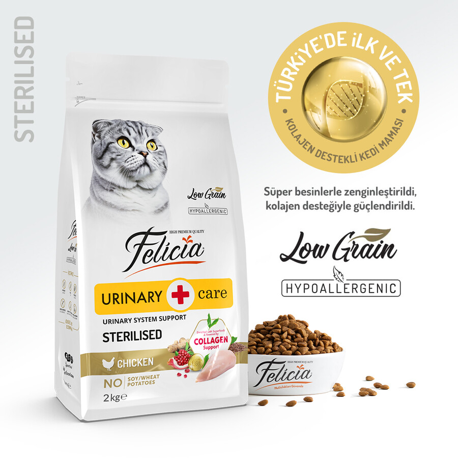 FELICIA - FELİCİA 2 KG KOLAJENLİ TAVUKLU AZ TAHILLI KISIRLAŞTIRILMIŞ KEDİ MAMASI