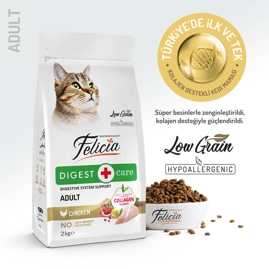 FELİCİA 2 KG KOLAJENLİ TAVUKLU AZ TAHILLI YETİŞKİN KEDİ MAMASI