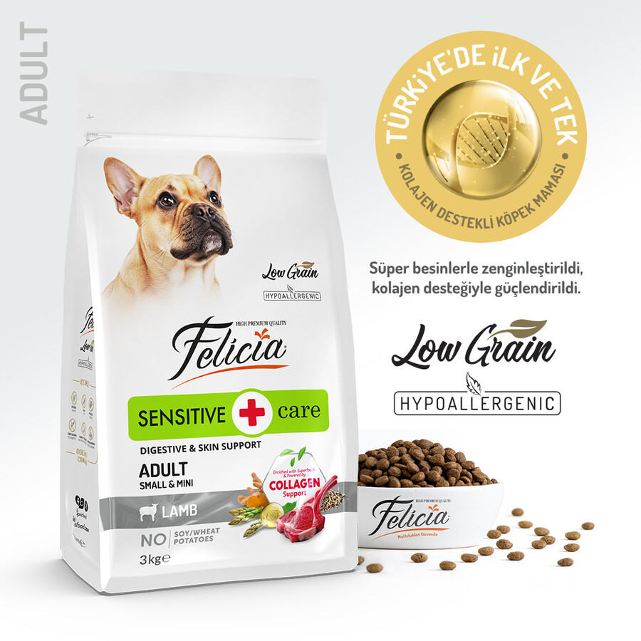 FELICIA - FELİCİA 3 KG KOLAJENLİ KUZULU AZ TAHILLI SMALL/MİNİ YETİŞKİN KÖPEK MAMASI