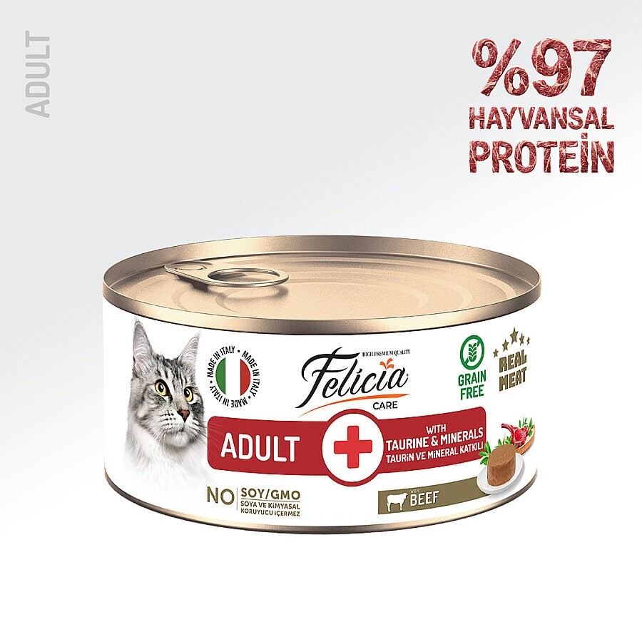 FELICIA - FELİCİA 85 GR SIĞIR ETLİ EZME YETİŞKİN KEDİ KONSERVE 24 ADET
