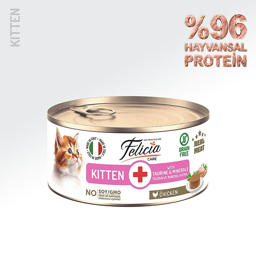FELICIA - FELİCİA 85 GR TAVUKLU PÜRE YAVRU KEDİ KONSERVE 24 ADET