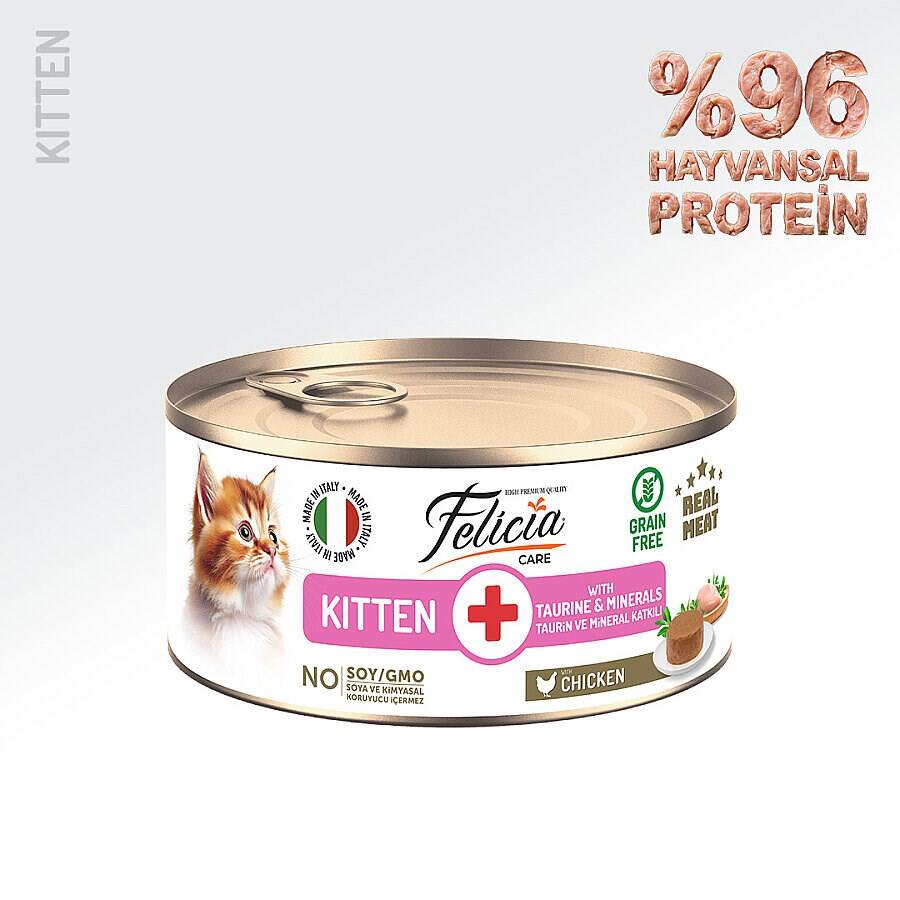 FELİCİA 85 GR TAVUKLU PÜRE YAVRU KEDİ KONSERVE 24 ADET
