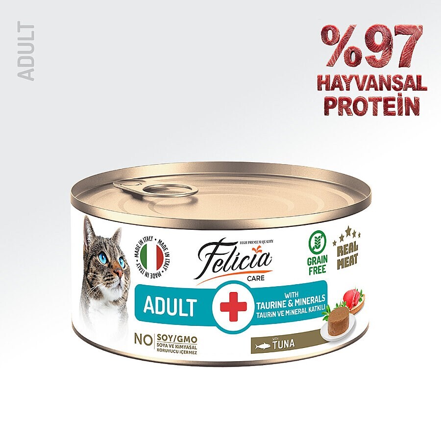 FELICIA - FELİCİA 85 GR TON BALIKLI EZME YETİŞKİN KEDİ KONSERVE 24 ADET