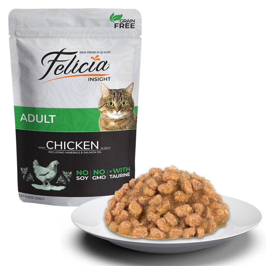 FELICIA - FELİCİA TAHILSIZ 85 GR POUCH TAVUKLU YAŞ KEDİ MAMASI 12 ADET