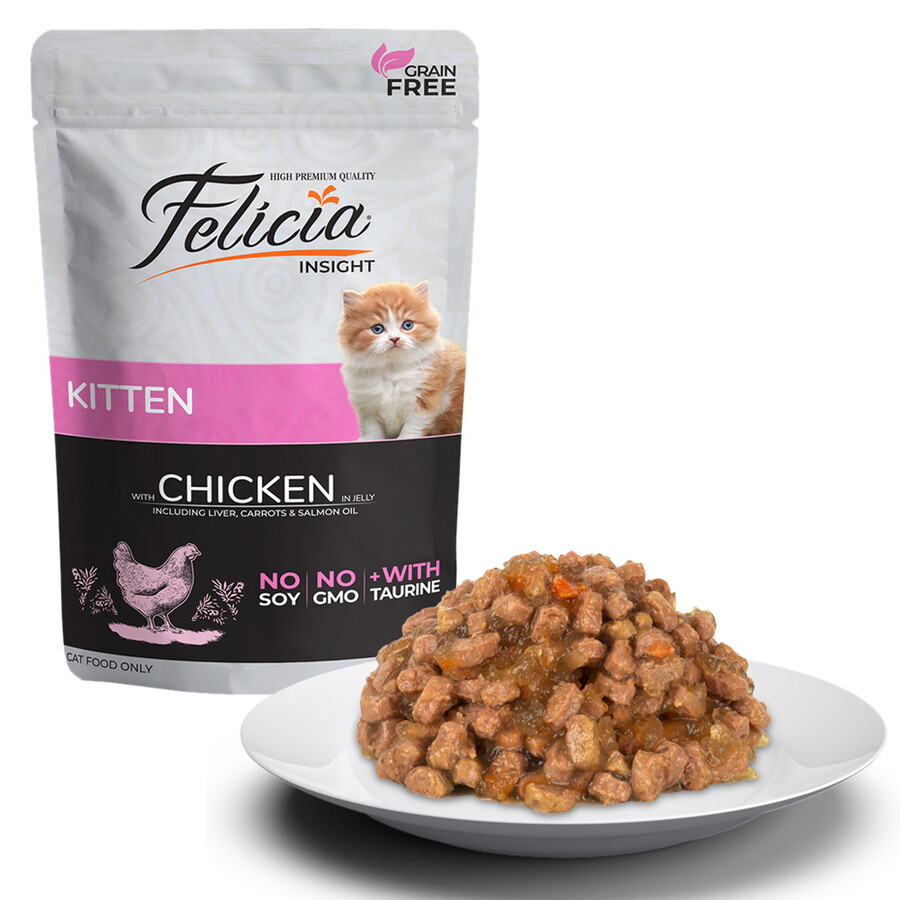 FELICIA - FELİCİA TAHILSIZ 85 GR POUCH YAVRU TAVUKLU YAŞ KEDİ MAMASI 12 ADET 