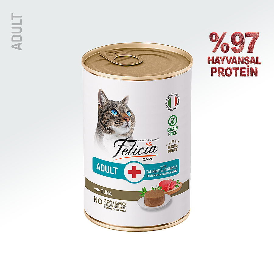 FELICIA - FELİCİA YETİŞKİN TAHILSIZ TON BALIKLI KEDİ KONSERVE 400 GR 12 ADET