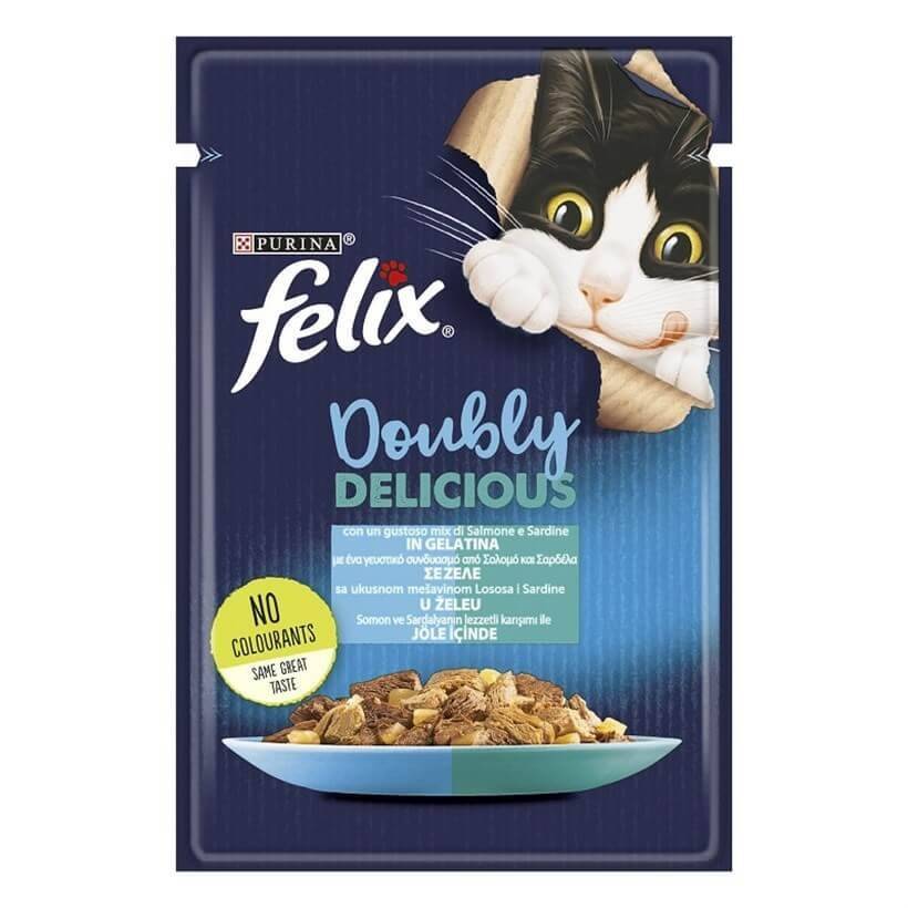 FELİX ÇİFTE LEZZET SOMON&SARDALYA KEDİ YAŞ MAMA 85 GR 26'LI