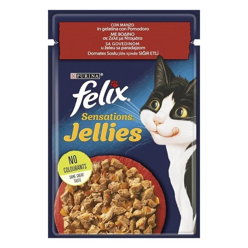 FELIX - FELİX SENSATİON SIĞIR&DOMATESLİ KEDİ YAŞ MAMA 85 GR 26'LI