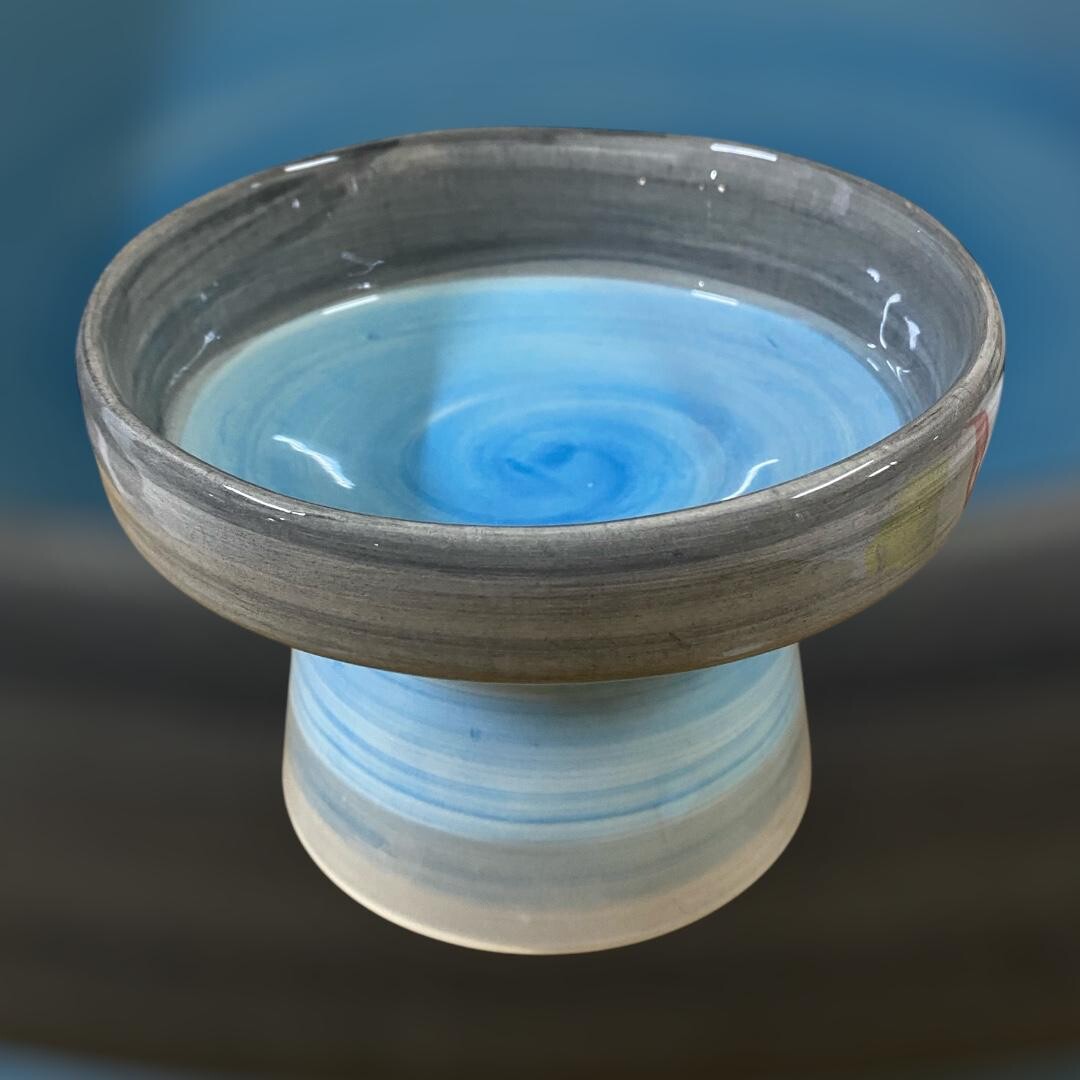  - FIRÇA İZLİ DÖKÜM MAMA KABI MAVİ-GRİ