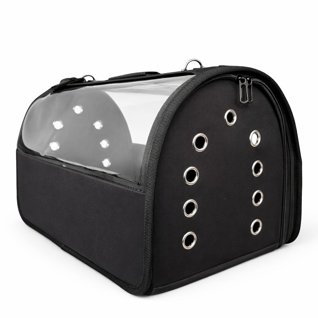 PETPRETTY - FLYBAG ŞEFFAF ÇANTA BÜYÜK BOY SİYAH 30x30x49 CM