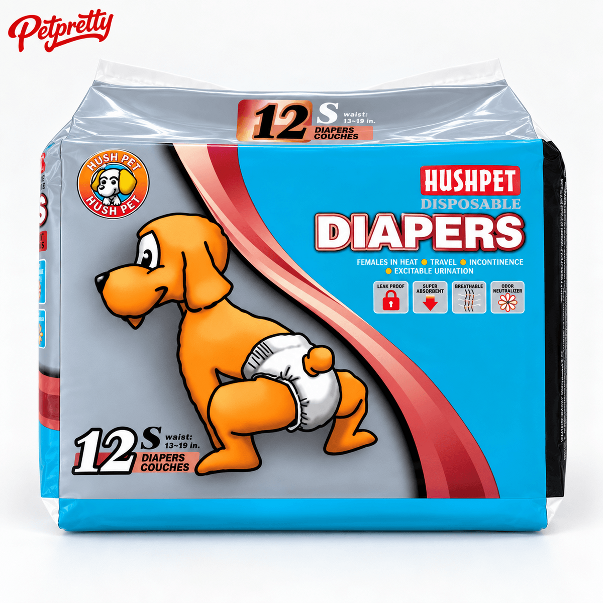  - HUSHPET KÖPEK ALT TUVALET BEZİ (S) 12'Lİ 4-7KG