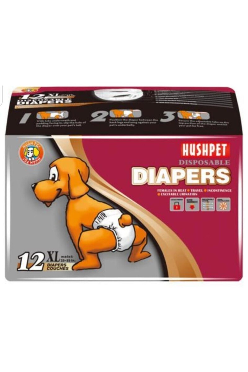 PETPRETTY - HUSHPET KÖPEK ALT TUVALET BEZİ XL 12'Lİ 25-40 KG