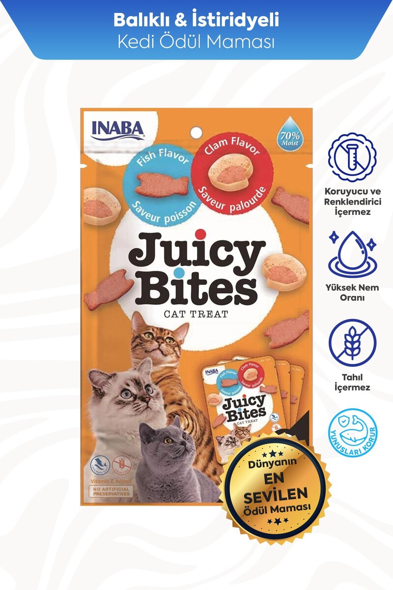  - INABA CIAO JUICY BİTES BALIKLI VE İSTİRİDYELİ KEDİ ÖDÜL MAMASI