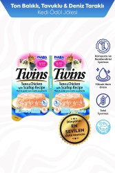  - INABA TWİNS TON BALIKLI,DENİZ TARAKLI VE TAVUKLU KEDİ ÖDÜL JÖLESİ 35GR 6'LI