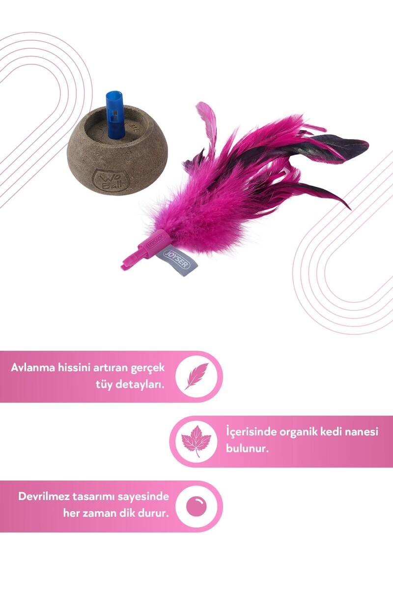 JOYSER CATNİP WOBALL GERÇEK TÜYLÜ KEDİ OTLU SALLANAN KEDİ OYUNCAĞI 14 CM