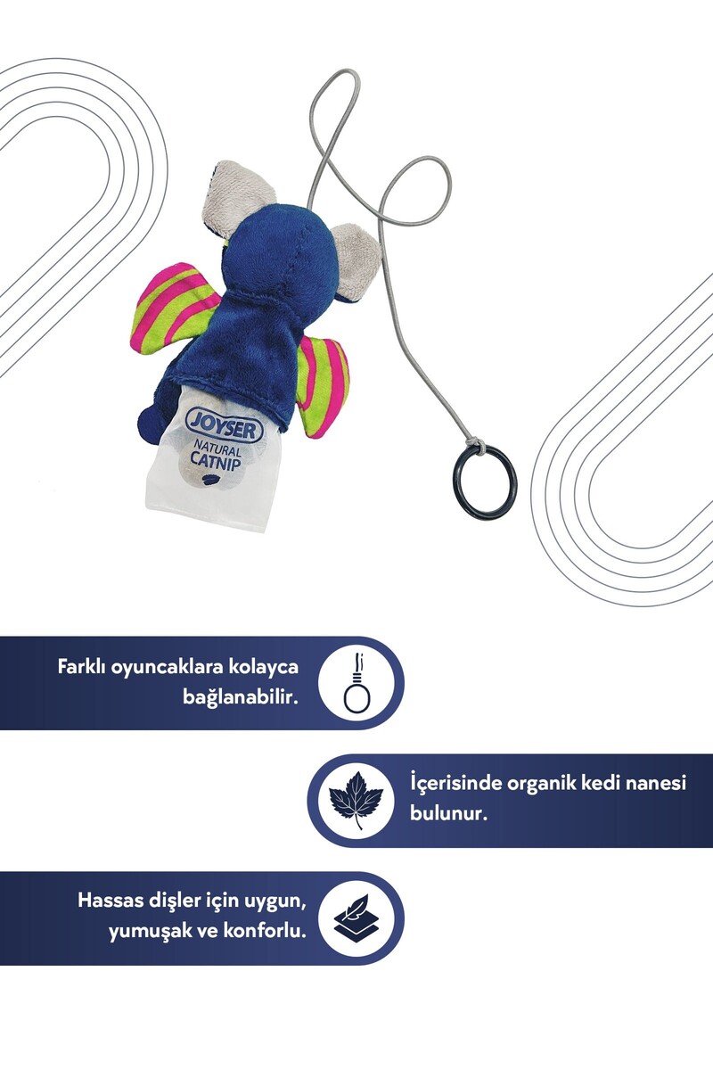 JOYSER CAT YARASA DEĞİŞEBİLİR KEDİ OTLU PARMAK HALKALI KEDİ OYUNCAĞI 9 CM - Thumbnail